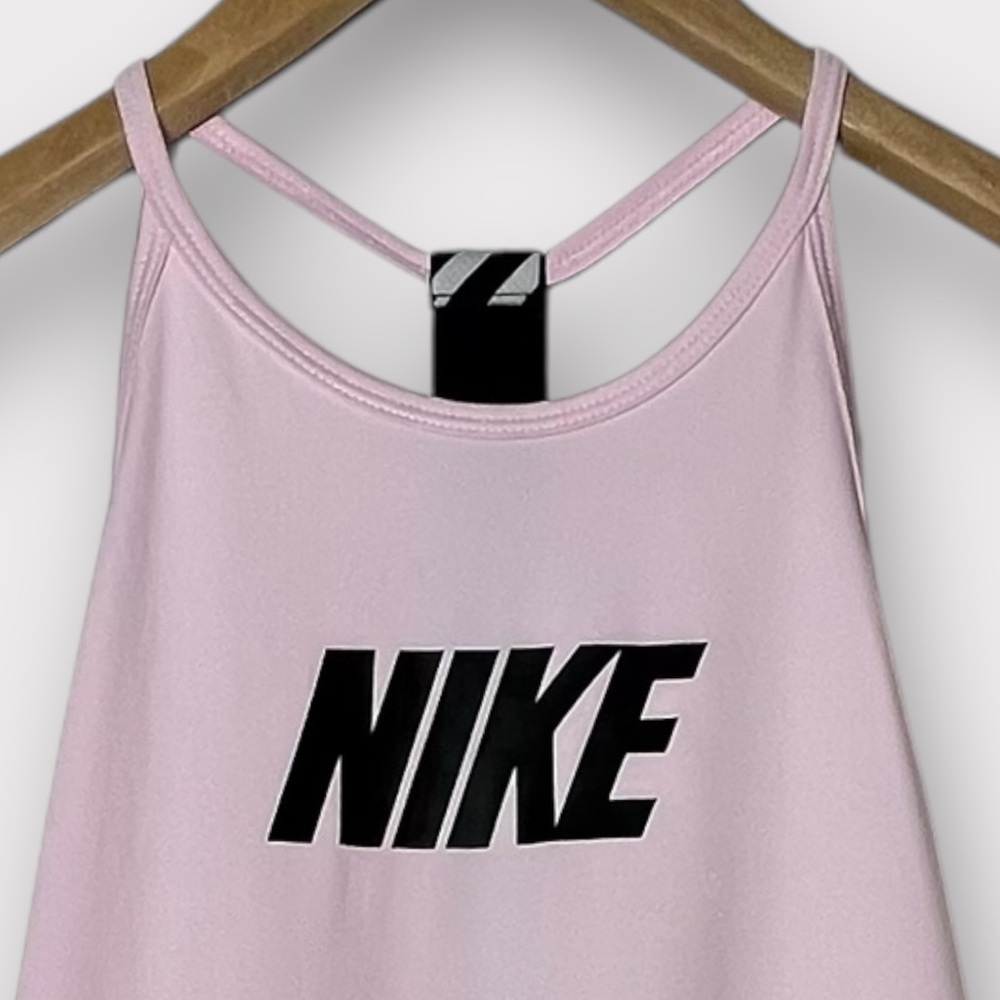 Nike Pink and Black T-Back Tank Top Small